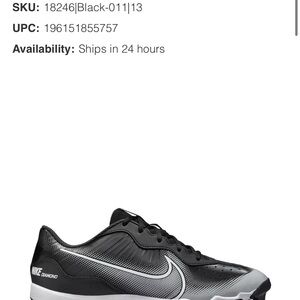 Nike Black and Gray baseball Cleats